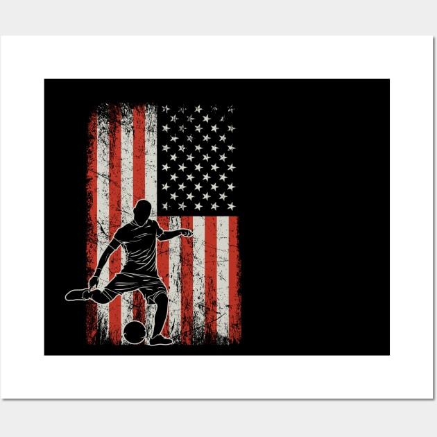 USA Flag Soccer Player Wall Art by ryanjaycruz